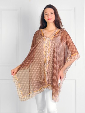 Reversible Pearl Chiffon Top with Desinger Print